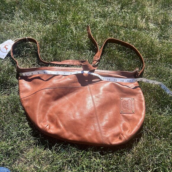 NWT ASHWOOD By Harrods Bison Genuine Leather Large Handbag Cognac Retail $150 - Picture 7 of 13